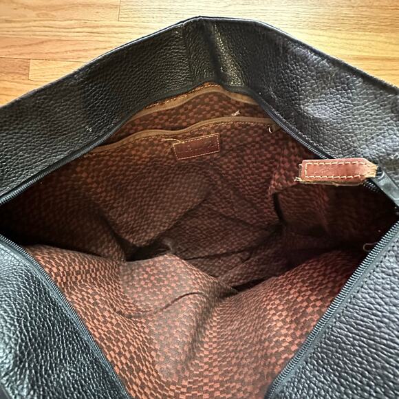 UNISA x Black Brown Leather Shoulder Bag Laptop Commuter Travel - Picture 3 of 6